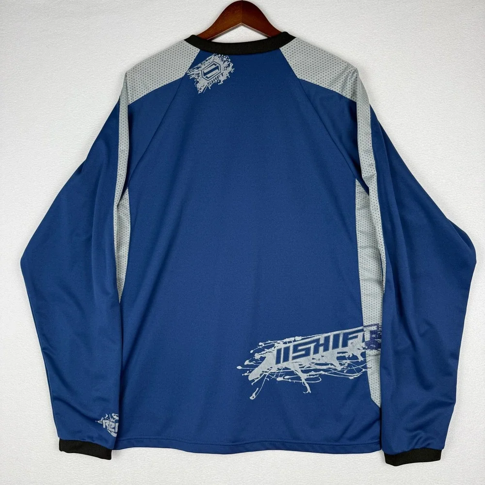 Vtg Y2K Shift Racing Jersey Mens XL Blue Recon Motocross Long Sleeve V-Neck